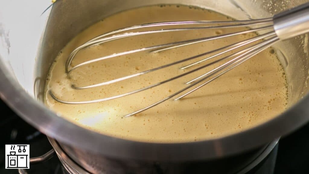Image of cream heating in a double boiler