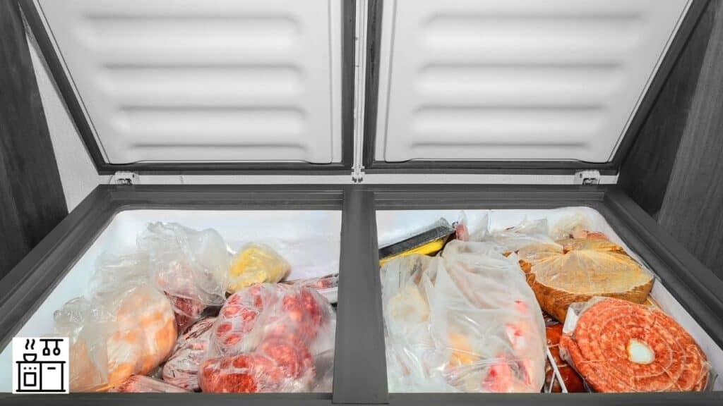 Image of a freezer kept in cold garage