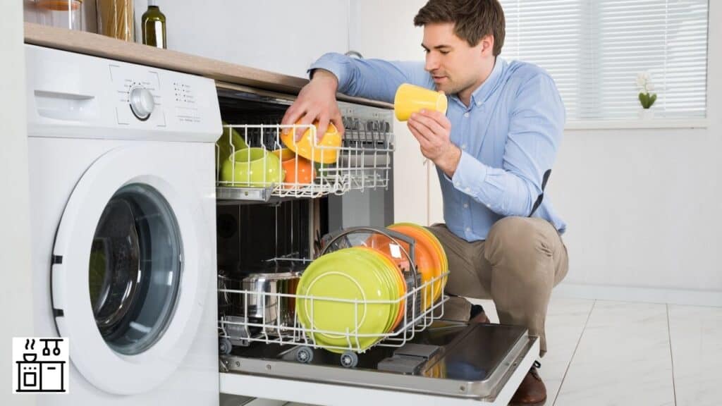 Image of a man finding a dishwasher worth it