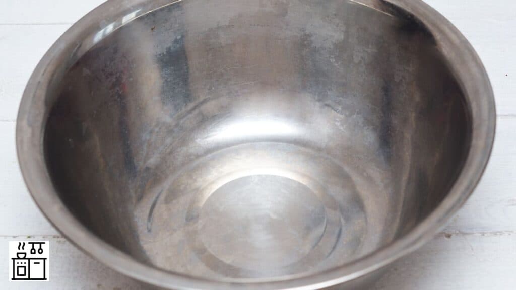Stainless steel bowl with rust removed