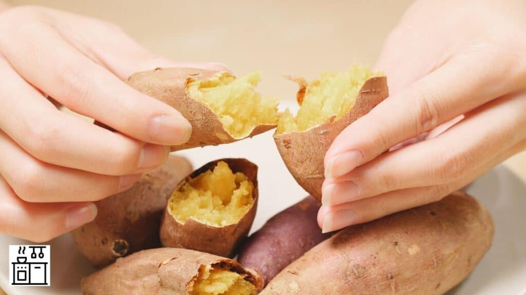 Image of sweet potatoes cooked with the skin on
