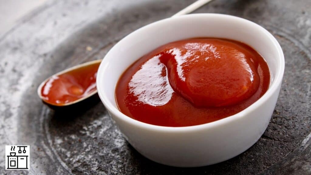 Tomato ketchup in a small bowl