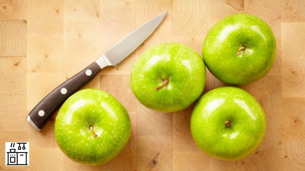 Granny Smith apples being used for cooking