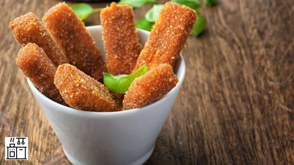 Mozzarella sticks fried in oil