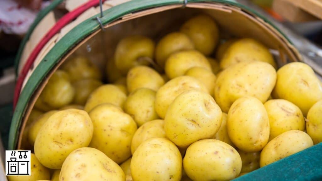 Yellow potatoes in a basket