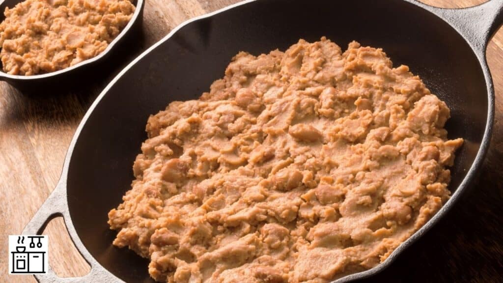 Refried beans in a pan