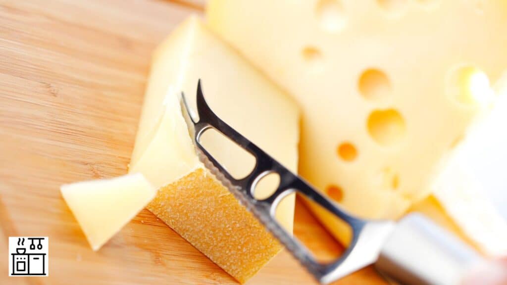 Cheese knife in use
