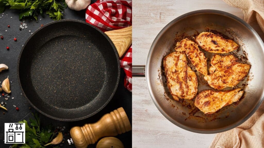 Non-stick vs. stainless steel pan