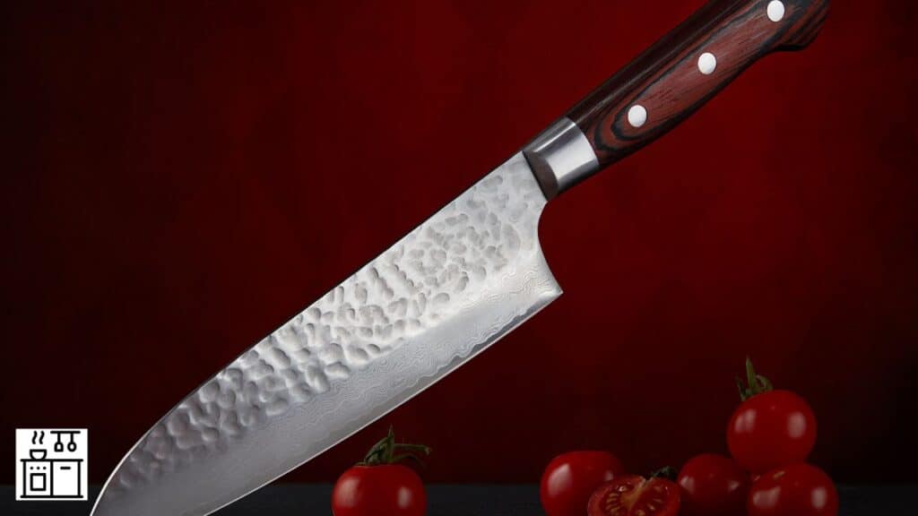 Shun knife with tsuchime finish