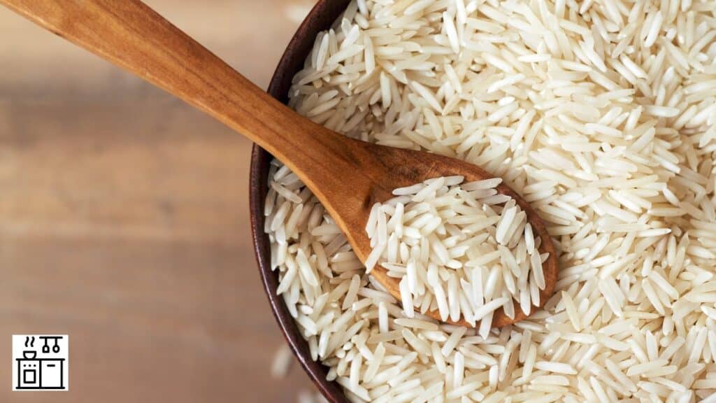 Basmati rice being prepared for cooking