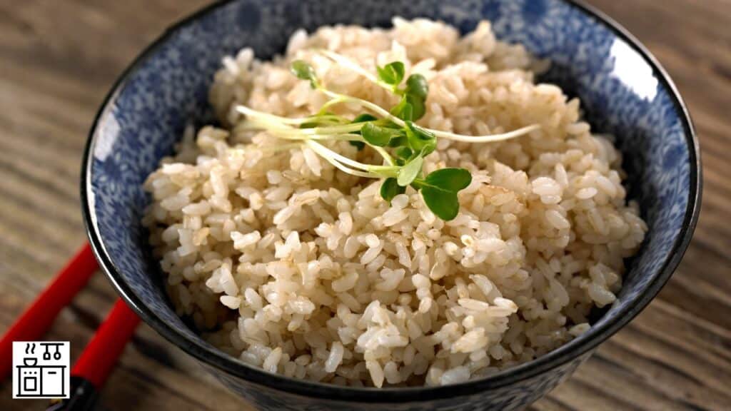 Brown rice cooked in rice cooker