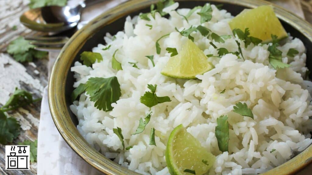 Cilantro Lime Rice cooked in rice cooker